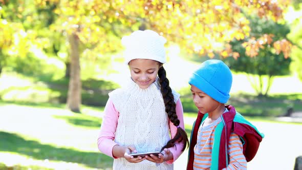 Girl and boy talking a selfie