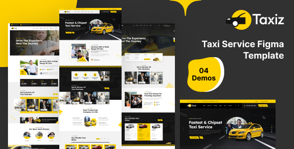 Taxiz - Online Taxi Service Figma Template