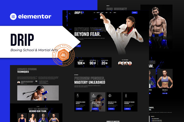 Drip - Boxing School & Martial Arts Elementor Template Kit