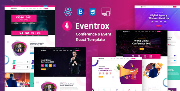 Eventrox - React Event Conference & Meetup Template