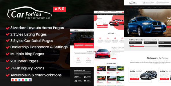 Carforyou - Auto Dealer and Car Reseller HTML5 Template