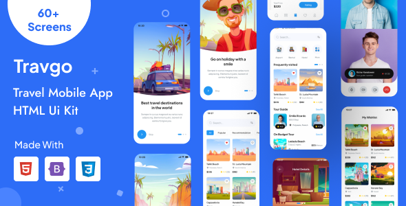 Travgo - Travel Mobile App HTML Template