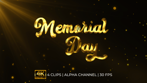 Memorial Day Text Animation