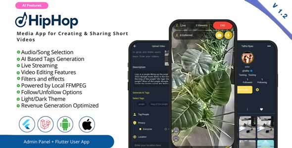 HipHop - Full Functional Short Video Application in flutter