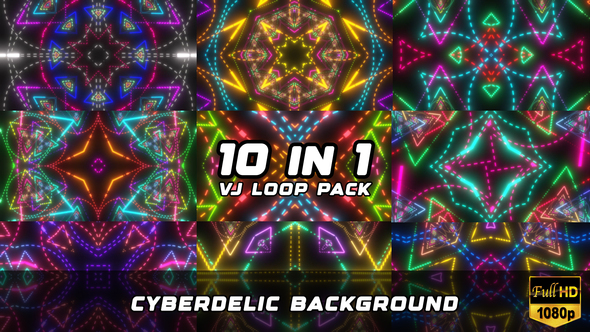 Cyberdelic VJ Background (10 in 1)