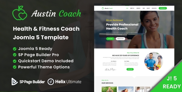 Austin Coach - Health, Fitness, Personal Life Coach Joomla 5 Template