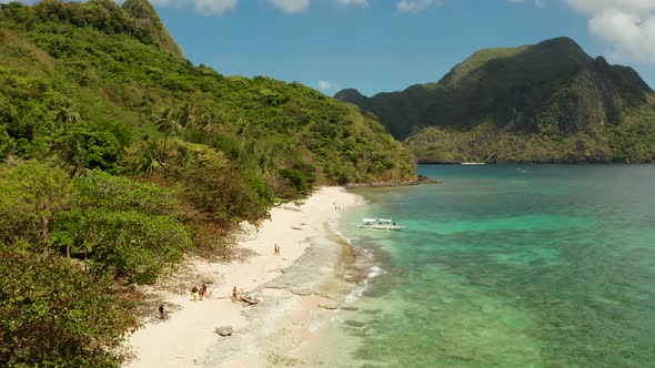 Tropical Island with Sandy Beach