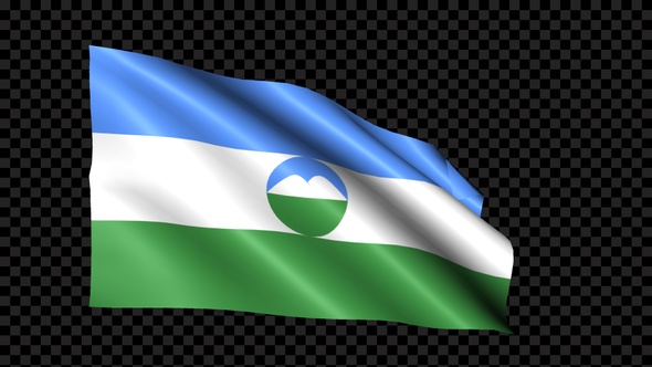 Kabardino Balkaria Flag Blowing In The Wind