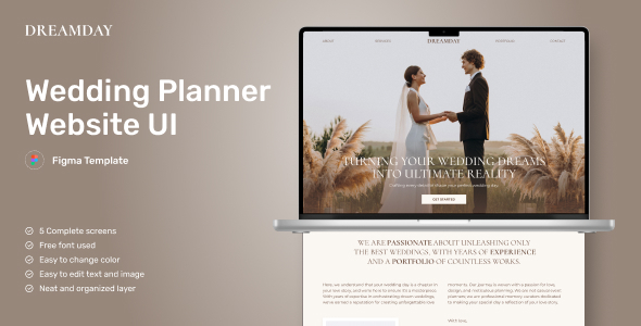 DreamDay - Wedding Planner Website Figma Template