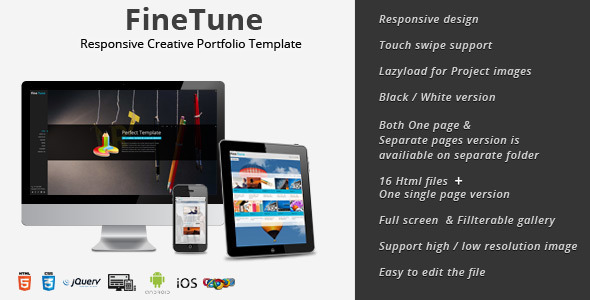 FineTune - responsywny szablon portfolio kreatywnego
