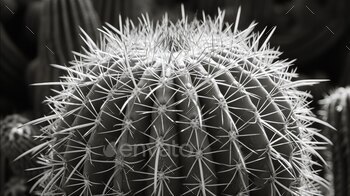 AI generated illustration of a large, spiny cactus with a distinctively pointed apex