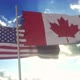 United States and Canada Flag on Flagpole - VideoHive Item for Sale