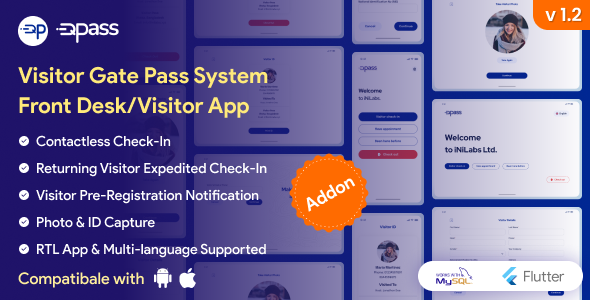 QuickPass - Visitor Gate Pass System Frontdesk App/Visitor App