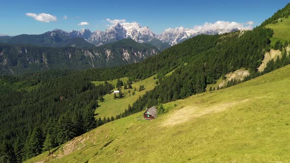 Mountains and hills on a summer day