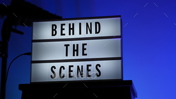 Cinema Light box. Behind the scenes letterboard text on Lightbox.
