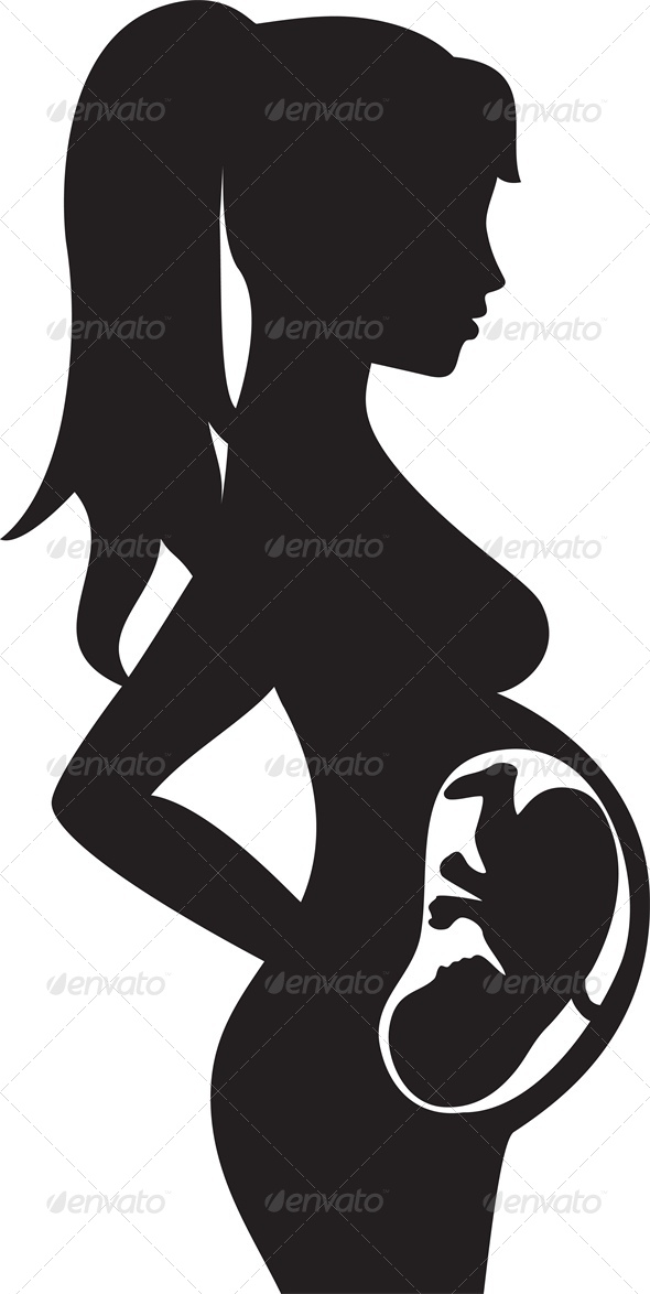 Silhouette of Pregnant Woman with Baby Inside