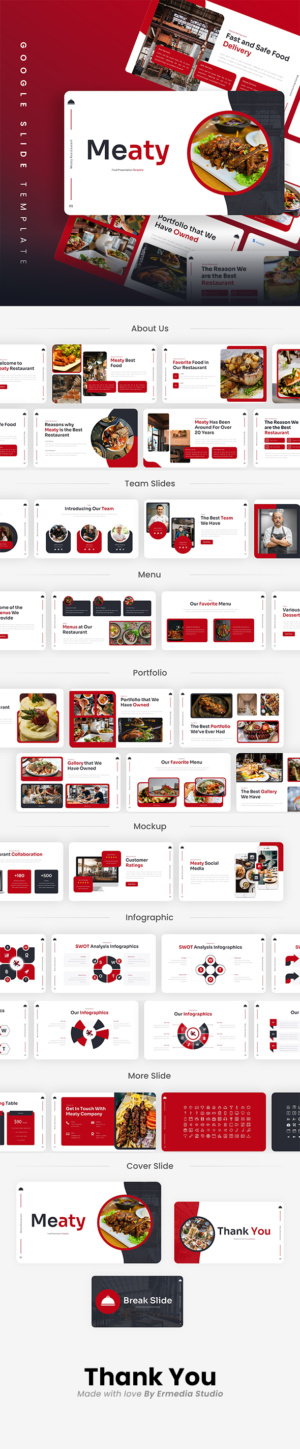 Meaty – Food Google Slides Template