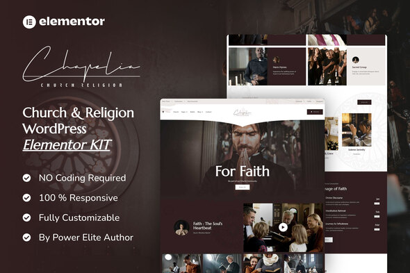 Chapelia - Church & Religion Elementor Pro Template Kit
