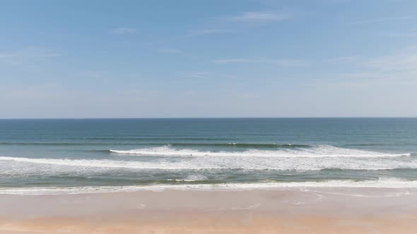 Waves crashing onto a beach 4k drone footage of the ocean in Ponte Vedra Beach in Florida