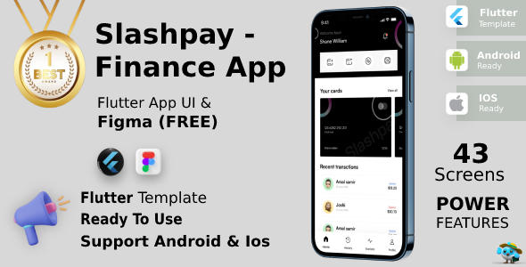 Finance & Online Wallet App | UI Kit | Flutter | Figma FREE | SlashPay