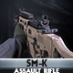 SM-K Assault riffle With Hands And Weapon Case - 3DOcean Item for Sale