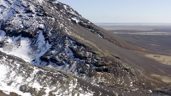 Typical Rugged Mountainous Landscape of Iceland in the Winter