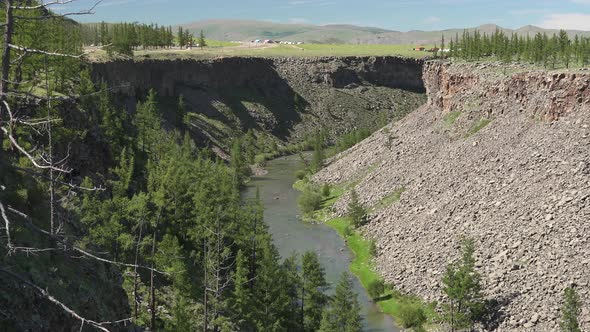 Deep Cleft Between Escarpments of Stony Canyon Geological Formation