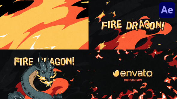 Fire Dragon Logo for After Effects alt