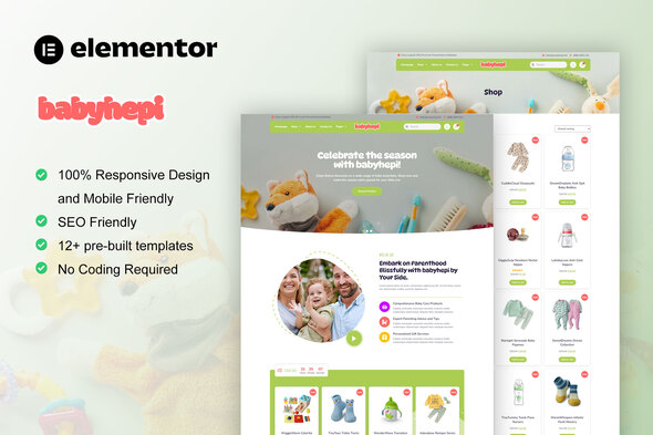 BabyHepi - Kids Store & Baby Shop Elementor Template Kit