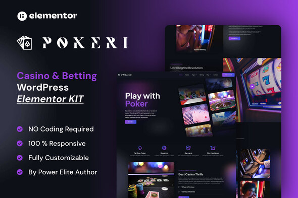 Pokeri - Casino & Betting Elementor Pro Template Kit