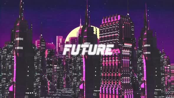 Retro Cyber City Background Future alt