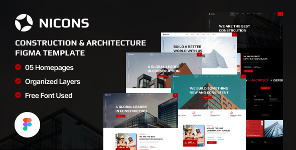 Nicons - Construction & Architecture Figma Template