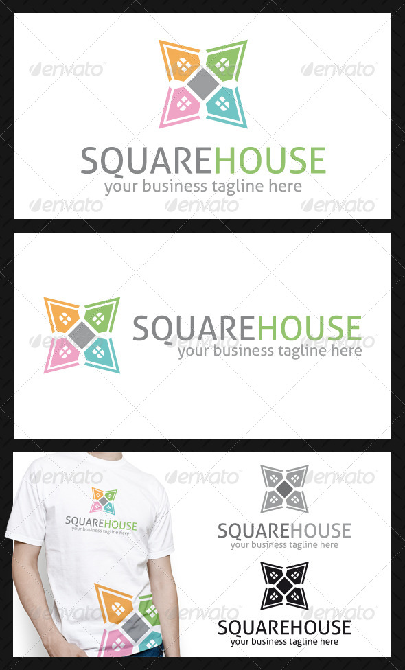 Square House Logo Template