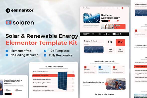 Solaren - Solar & Renewable Energy Elementor Template Kit