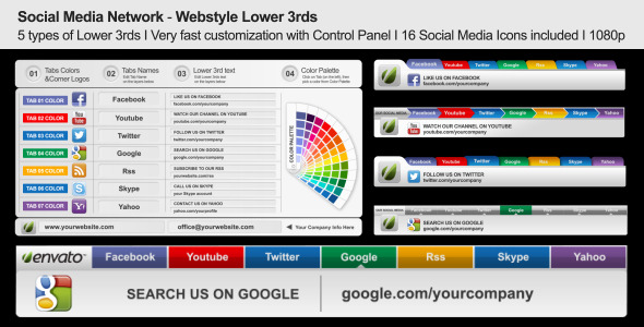 Social Media Network - Webstyle Lower 3rds alt