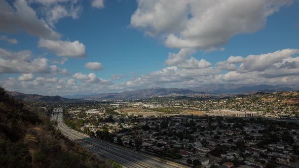 Time Lapse of clouds over Los Angeles Freeway