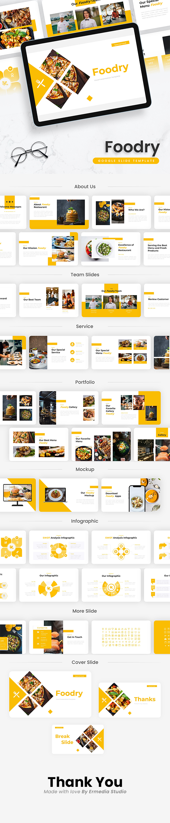 Foodry – Food Google Slides Template