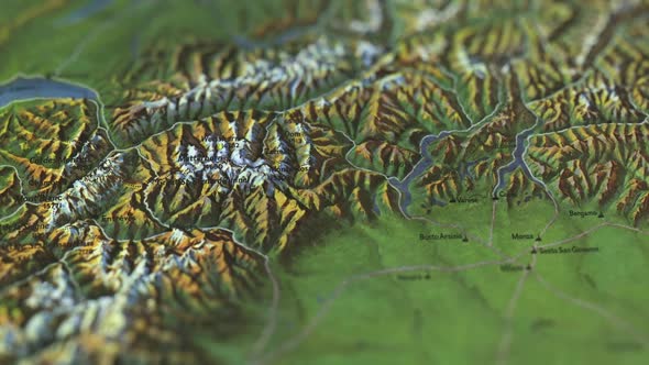 Alps On Paper Map, Slider Shot