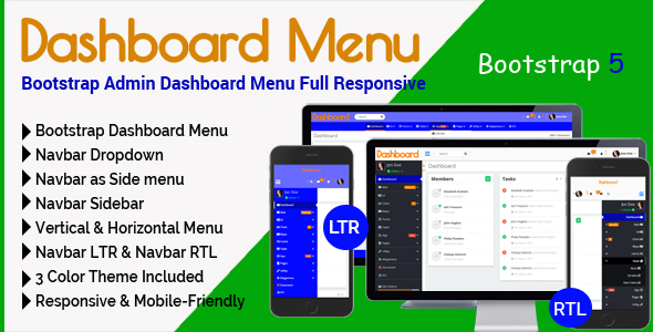 Dashboard Menu – Bootstrap Admin Dashboard Menu Full Responsive