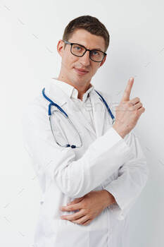 Caucasian men profession doctor clinic health healthcare person background medicine adult men