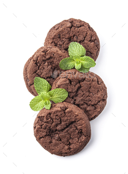 Chocolate cookie with mint