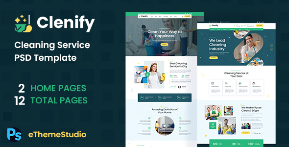 Clenify - Cleaning Service Psd Template