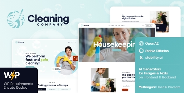 Cleaning Company - Maid & Janitorial Housekeeping Service WordPress Theme