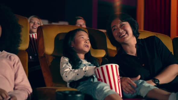 People Audience Watching Movie in Cinema Theater