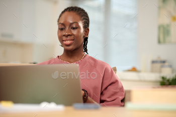 Black Girl Coding on Laptop