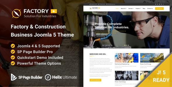 Factory Plus - Industrial & Construction Business Joomla 5 Template