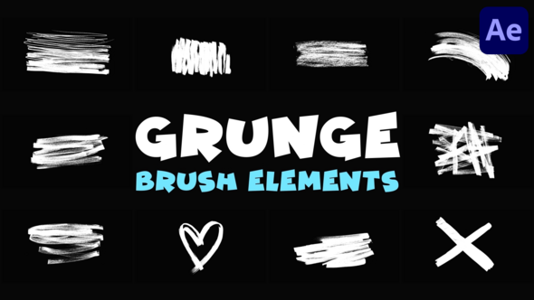 Grunge Brush Elements | After Effects