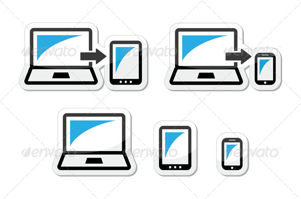 Responsive Design - Laptop, Tablet, Smartphone Icons
