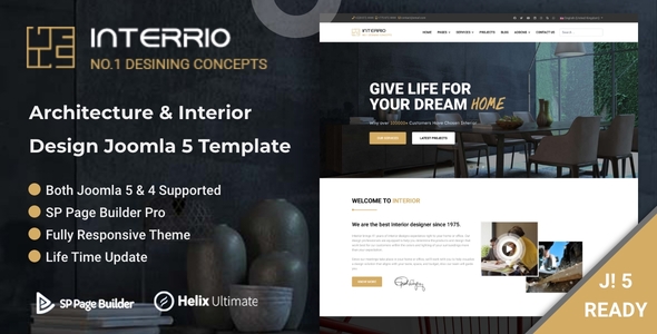 Interrio – Architecture & Interior Design Joomla 5 Template