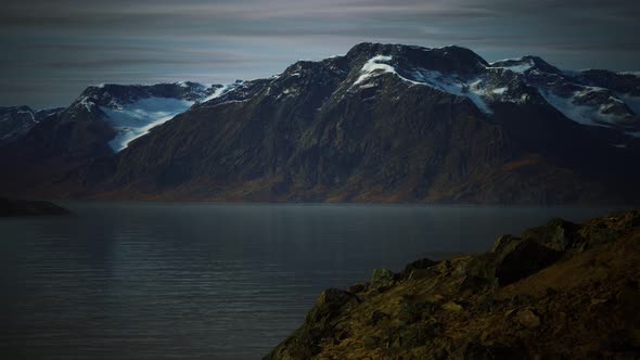 Mountains and Fjords at Norway Landscape